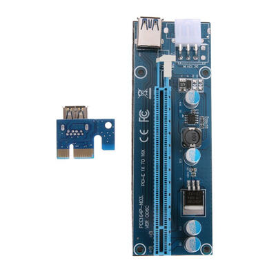 

PCI-E 1x to 16x Mining Machine Extender Riser Adapter with 15Pin-6Pin Cable