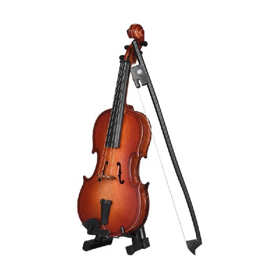 

Mini Wooden Violin Model Exquisite Desktop Musical Instrument Decoration Ornaments Musical Gift with Delicate Box