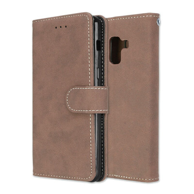 

MOONCASE Samsung Galaxy A8 2018 Vintage Scrub 3 Card Case - Yellow
