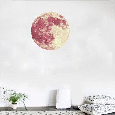 

〖Follure〗30cm 3D Large Moon Fluorescent Wall Sticker Removable Glow In The Dark Sticker