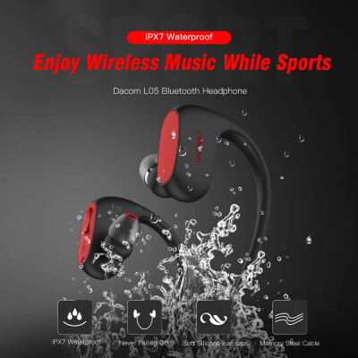 

Dacom L05 Bluetooth Headphone Bluetooth 41 Wireless Sports Earphone IPX7 Waterproof Sweatproof Stereo with Mic for Android IOS Bl