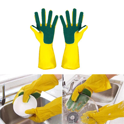 

Siaonvr Housework Latex Cleaning Gloves Sponge Hand Warmer Cleaning Brush Wash Gloves