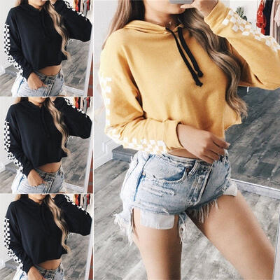 

Women&39s Hoodie Sweatshirt Jumper Sweater Crop top Coat Sports Pullover Tops