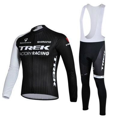 

UCI 2018 pro team trek winter thermal fleece cycling jersey bicycle clothing set ropa ciclismo invierno bike jersey bib pants kit