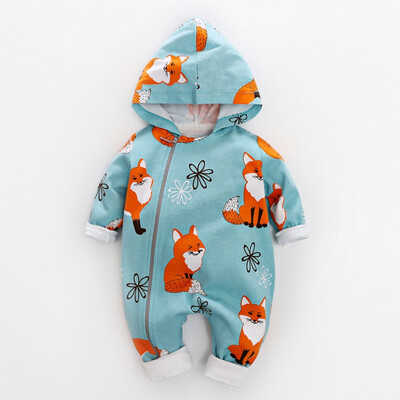 

Autumn Baby Girl Boy Casual Hoodie Romper Infant Animal Print Long Sleeve Bodysuit Jumpsuit Outfits