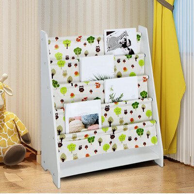 

Gobestart Baby Bookshelf Childrens Magazine Rack Picture Book Shelf Storage Rack White