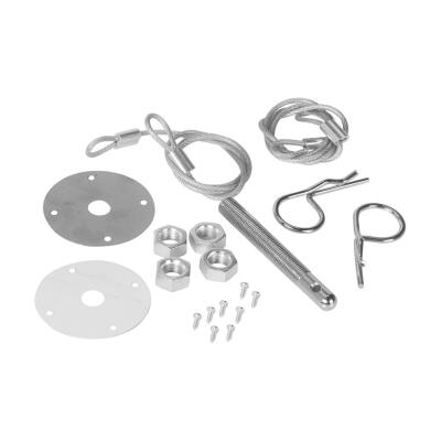 

Universal Racing Style Stainless Steel Mount Hood Pin Plate Bonnet Lock Kit