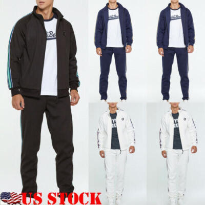 

2PCS Men Tracksuit Sport JacketPants Casual Sport Jogging Athletic Trainer Suit