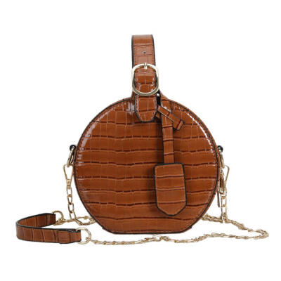 

Round Messenger Chain Bag Women Personality Leather Shoulder Handbags Purse