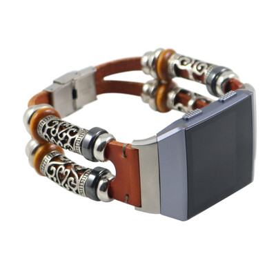 

〖Follure〗Replacement Leather Wristband Band Strap Bracelet For Fitbit Ionic BK