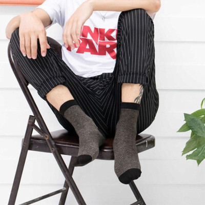 

Autumn Winter Men Striped Warm Socks Middle Length Casual Business Cotton Hosiery Socks