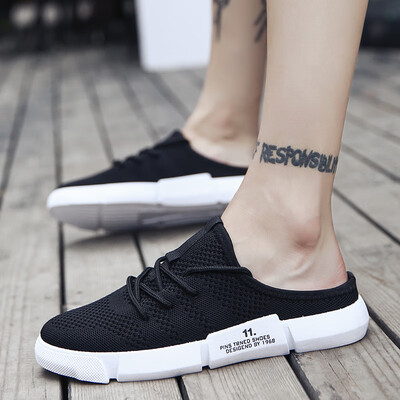 

Mens sandals summer slippers male Korean version of the trend wear outdoor personality cool drag no heel lazy half slippers tide