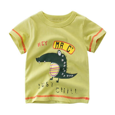 

Boys Cotton Short Sleeve T-Shirt Summer Cartoon Print Tee Dinosaur Tops