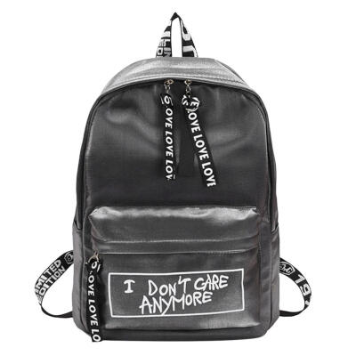 

Women Nylon Backpacks Travel College Letters Printing Girls Shoulder Bags