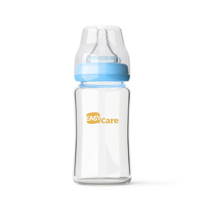 

Iskar EASYCare breastfeeding glass bottle wide caliber baby glass bottle 240ml blue  nipple newborn 3-6 months