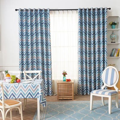 

1x25m Blackout Window Curtain Wave Printed Polyester Shading Curtain