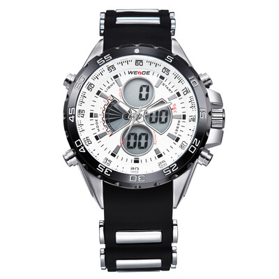 

WEIDE WH1103 Dual Display Two Movement Quartz Digital Men Watch 3ATM Waterproof LCD Backlight Auto Date Day Week Alarm Stopwatch T