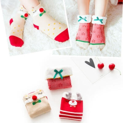 

3 Pairs Womens Xmas Socks Cotton Novelty Footwear Stocking Filler Christmas Gift