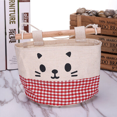 

〖Follure〗New Cotton Cartoon Cat Hanging Storage Bag Debris Pouch Wall Combination