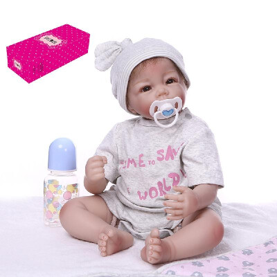 

Decdeal 20inch 50cm Reborn Baby Doll Lifelike Sleeping Silicone Vinyl Baby Dolls Perfect Gifts Toy with Blanket&Fox Toy Access