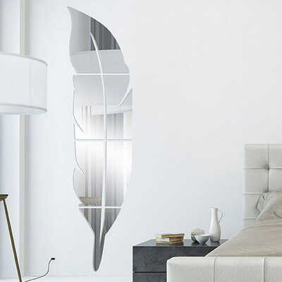 

〖Follure〗Removable Feather Mirror Wall Stickers Decal Art Vinyl Home Room Decoration DIY