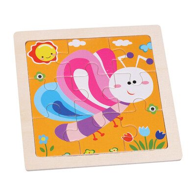 

Gobestart Wooden Kids 16 Piece Jigsaw Toys Education And Learning Puzzles Toys