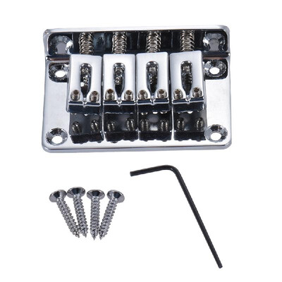 

4 String Fixed Hard-tail Tailpiece Bridge Set for Electric Ukelele Golden