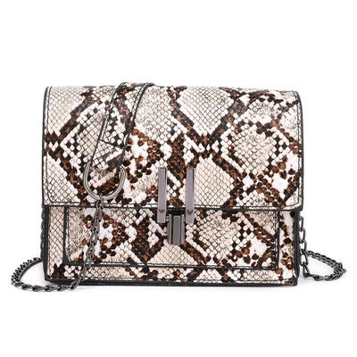 

Small Snake Print Shoulder Flap Handbags Women Leather Chain Crossbody Bags