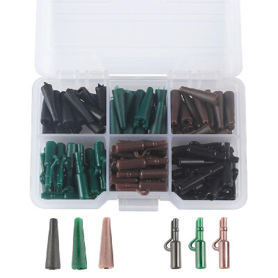 

120pcs Fishing Accessories Set Safety Lead Clips with Tail Rubbers Sleeves Fishing Terminal Tackle