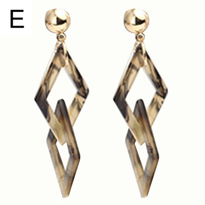 

Women Fashion Acrylic Geometric Pendant Earrings Long Dangle Ear Studs Gift