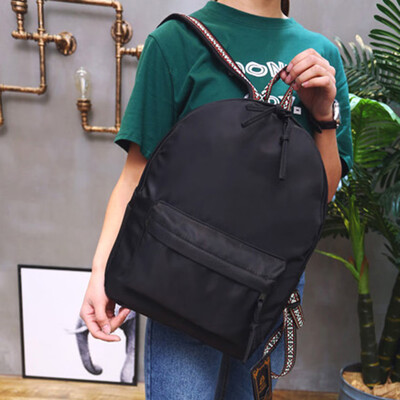 

Tailored Unisex Solid Backpack School travel Double Shoulder Bag Zipper Bag