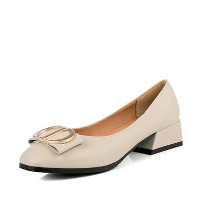 

288-16 Korean fashion sweet banquet slim womens shoes thick with flat shallow mouth square head m