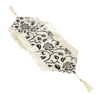 

Table Cloth Flower Tablecloth Party Wedding Decoration Raised Flower Blossom Flocked Damask Table Runner Cloth Cover