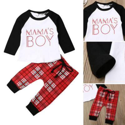 

US Newborn Baby Boy Long Sleeve Tops T-shirtLong Pants 2PCS Outfits Set Clothes