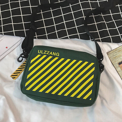 

Harajuku Bags for 2019 Women Fashion Canvas Messenger Bag Letter Stripe Printing Crossbody Bags Large Capacity Shoulder