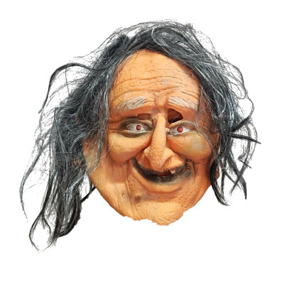 

New Hot Old Woman Halloween Mask With Hair PVC Front Face Horror Mask Masquerade Party Decor Props Pro