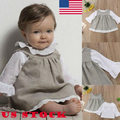 

Toddler Baby Girls lovely Long Sleeve Outfit Lace Shorts Dresstops Clothes