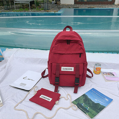 

Fashion schoolbag female ins Korean version ulzzang high school student backpack tide large capacity junior high school double sho