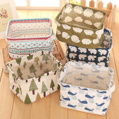 

Home Storage Box Household Organizer Fabric Cube Bins Basket Container