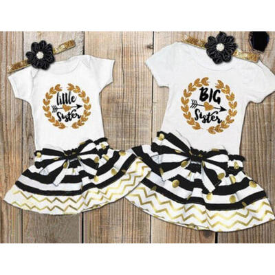 

Matching Kids Baby Girls Big Little Sister Romper T-shirt Skirt Dress Outfit Set