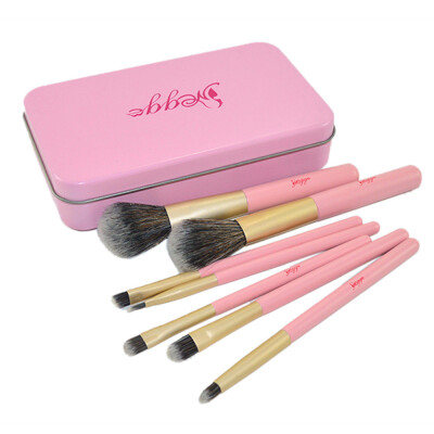 

〖Follure〗7PCS Pink Tin Box Makeup Brush Set Makeup Brush Cosmetic Tools Beauty Brushes