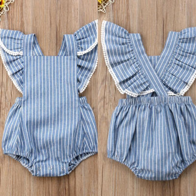 

Newborn Infant Baby Girl Stripe Romper Jumpsuit Bodysuit Summer Clothes Outfit