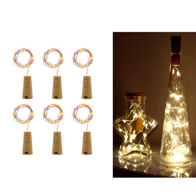 

Siaonvr 6Pcs Cork Shaped LED Night Starry Light Wine Bottle Lamp For Party Decor MR