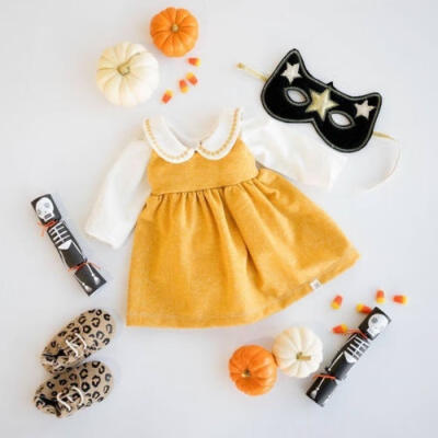 

2018 New Baby Girls Dress Suit Dresses Yellow Long Sleeve T-shirt Mini Dress T-shirt