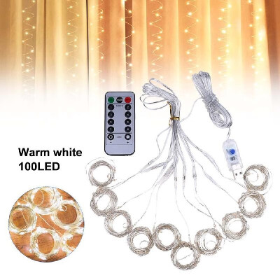 

32M 200LEDs USB Curtain Light Copper Wire 8 Modes Lamp String Lights with RF Remote