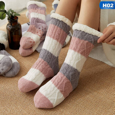 

1 Pair Long Thicken Fleece Lined Socks Women Soft Warm Cozy Fuzzy Slipper Socks