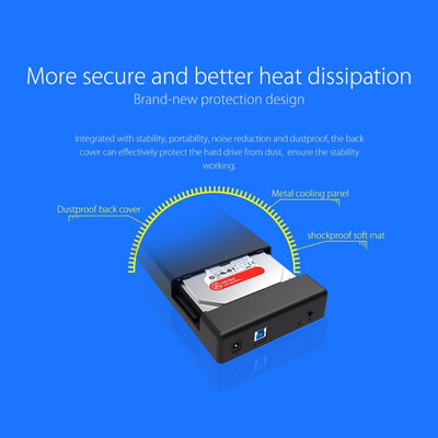 

ORICO 3588US3-V1 25inch35inch HDD Enclosure Case USB 30 5Gbps to SATA Support UASP&10TB Drives Tool-free Installation for