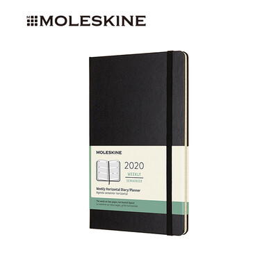 

MOLESKINE 2020 12 months Hard Face Weekly Notepad Schedule Hand Pocket Pocket Large Large Black - Large Horizontal Weekly Book 9278