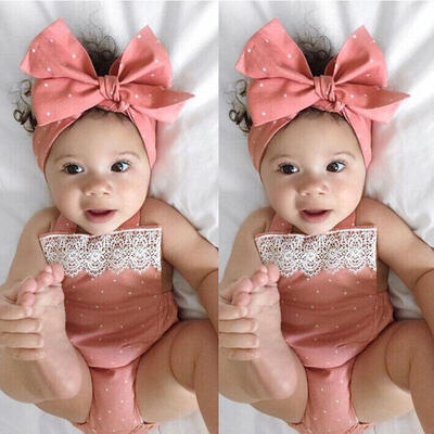 

Newborn Infant Baby Girl Jumpsuit Headband Floral Romper Outfits Sunsuit Clothes