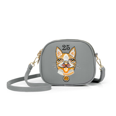 

Fashion embroidery bag cat head embroidery nylon Oxford cloth bag shoulder Messenger bag canvas bag